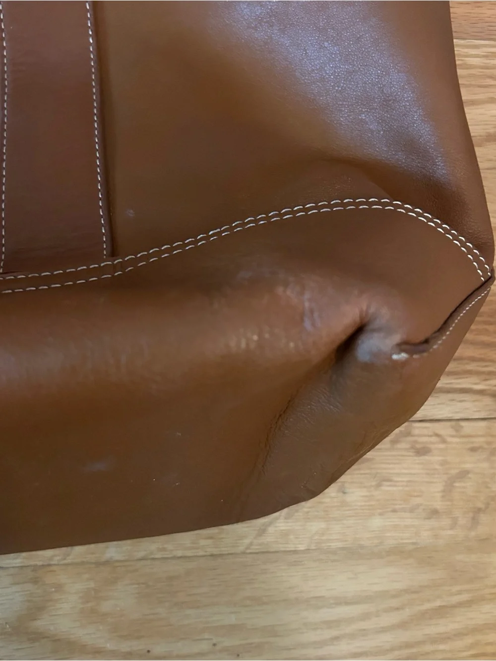 J. Crew Medium Montauk Leather Tote Bag in Rich Oak - Picture 12 of 16